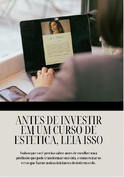 Capa do guia Antes de investir em um curso de estética, leia isso